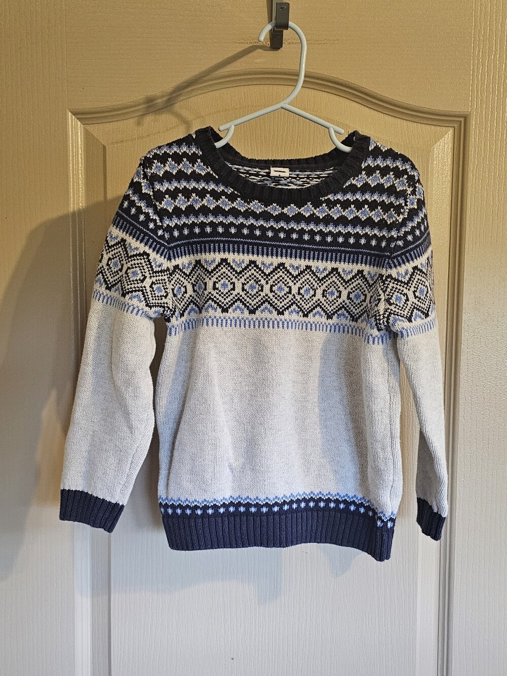 Janie and Jack Fair Isle Crew Neck Sweater Knit Cotton Size 6